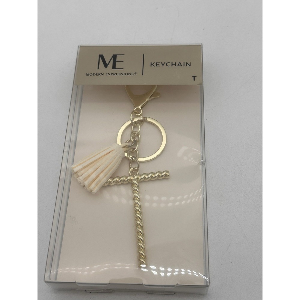 Modern Expressions "T" Monogram Keychain with Tassels